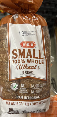 Foto de HEB Small 100% Whole Wheat Bread