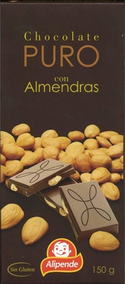 Foto de Tableta de chocolate negro con almendras 47% cacao