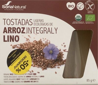 Foto de Tostadas ligeras ecológicas de Arroz Integral y Lino