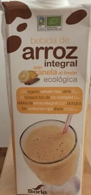 Foto de bebida de arroz integral con canela al limón ecológica