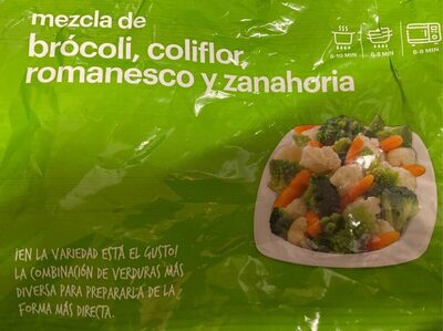 Foto de Mezcla de brócoli, coliflor, romanesco y zanahoria