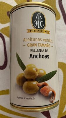 Foto de Aceitunas verdes gran tamaño rellenas de anchoas