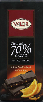 Foto de Chocolate negro 70% cacao con naranja