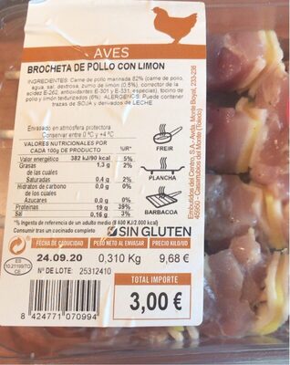 Foto de Brocheta de pollo con limón