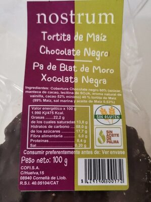 Foto de Tortita de maíz con chocolate negro