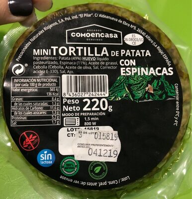 Foto de Mini tortilla de patata con espinacas
