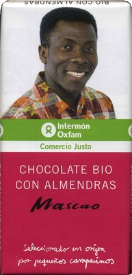 Foto de Tableta de chocolate negro con almendras 58% cacao - DESCATALOGADO