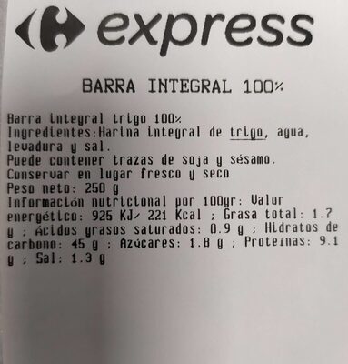 Foto de Barra integral 100%
