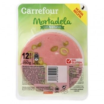 Foto de Mortadela con aceitunas lonchas