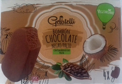 Foto de Bombón chocolate negro con bebida de coco