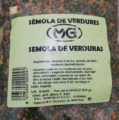 Foto de Sémola de verduras