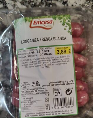 Foto de Longaniza fresca blanca