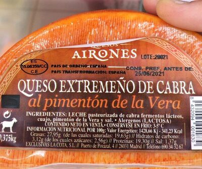 Foto de Queso extremeño de cabra al pimenton de la Vera