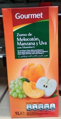 Foto de zumo de melocoton manzana y uva