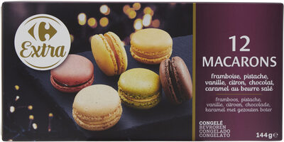 Foto de 12 MACARONS framboise, pistache, vanille, citron, chocolat, caramel au beurre salé