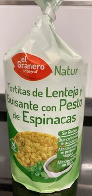 Foto de Tortitas de lenteja y guisante con pesto de espinacas