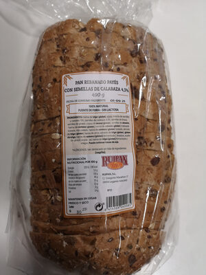 Foto de Pan rebanado payés con semillas de calabaza