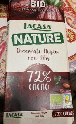 Foto de Chocolate negro con nibs 72% cacao
