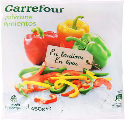 Foto de Pimientos en tiras tricolor