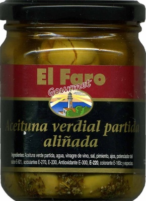 Foto de Aceituna verdial partida aliñada