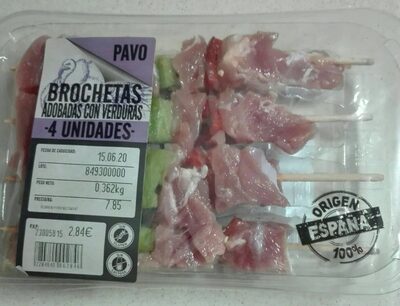 Foto de Brochetas de pavo adobadas con verduras
