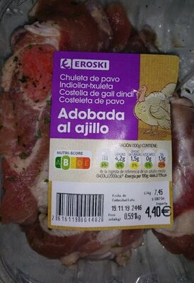 Foto de Chuleta de pavo adobada al ajillo