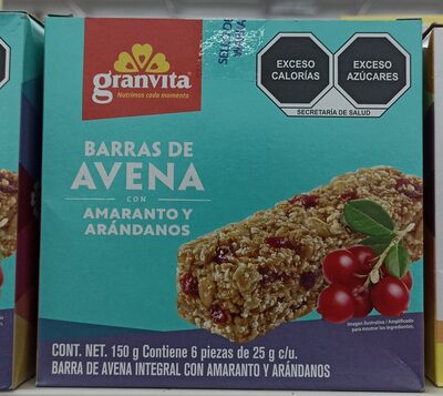 Foto de Barra de Amaranto con avena y arándanos