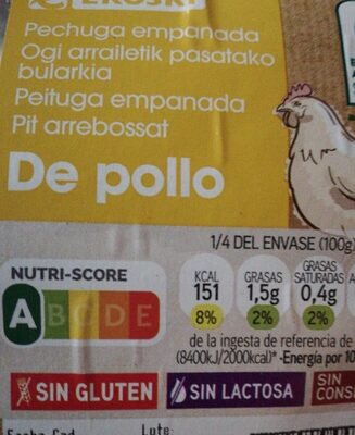 Foto de Pechuga empanada de pollo