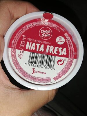 Foto de Vasito helado sabor a nata y fresa