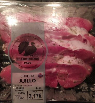 Foto de CHULETA DE PAVO AL AJILLO
