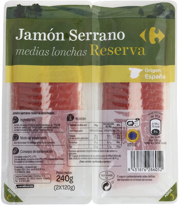 Foto de Jamon Serrano Reserva Medias Lonchas