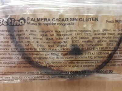 Foto de Palmera Cacao Sin Gluten