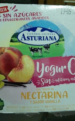 Foto de Yogur nectarina y sabor vainilla la asturiana