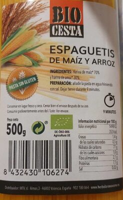 Foto de Espaguetis de maíz y arroz