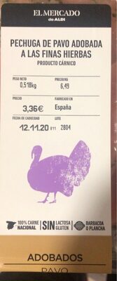 Foto de Pechuga de pavo adobada a ls finas hierbas