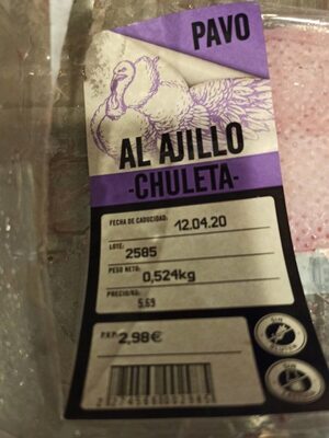 Foto de Chuleta de pavo al ajillo