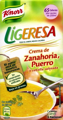 Foto de Crema de zanahoria, puerro y cebolla