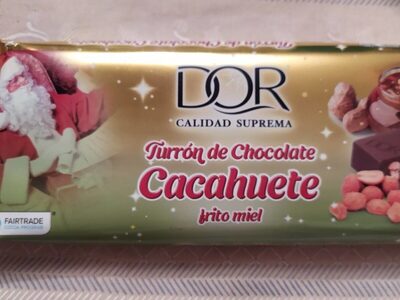 Foto de Turrón de chocolate con cacahuete frito con miel