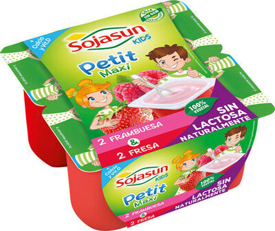 Foto de Petit maxi especialidad vegetal de soja, fresa y frambuesa