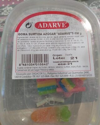 Foto de Goma surtida azúcar