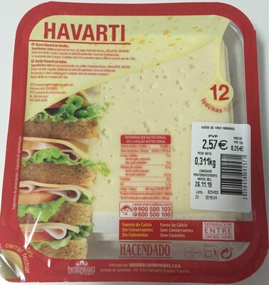 Foto de Havarti queso en lonchas