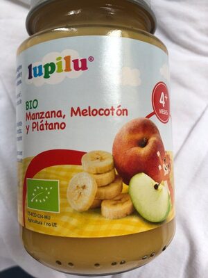 Foto de Manzana, melocotón y plátano