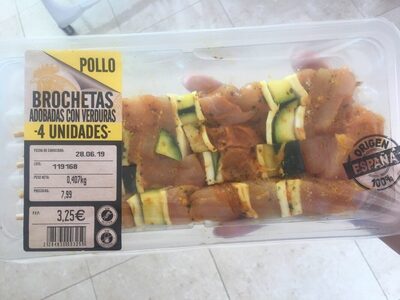 Foto de Brochetas pollo adobadas con verduras