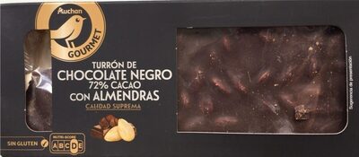 Foto de Turron de chocolate negro 72% cacao con almendras