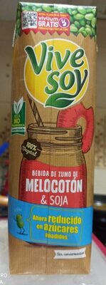 Foto de Bebida de zumo de melocotón y soja