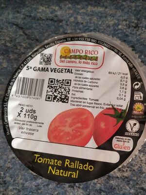 Foto de Tomate rallado natural campo rico