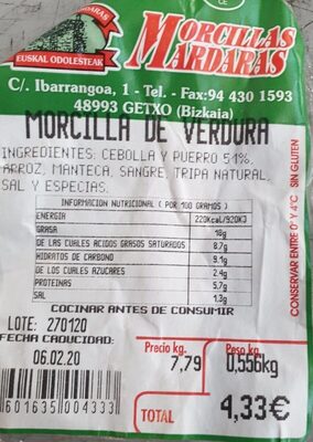 Foto de Morcilla de Verdura