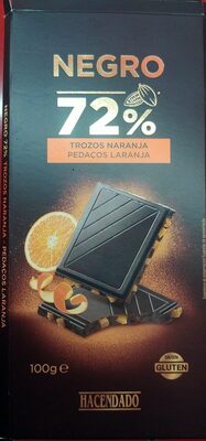 Foto de Chocolate negro 72% con trozos de naranja