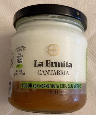 Foto de Yogur con mermefruta de ciruela verde