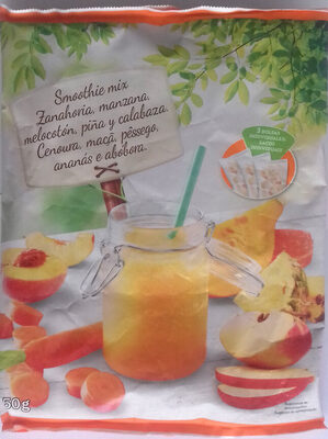 Foto de Smoothie pêche,carottes,pomme,ananas,potiron